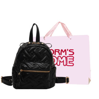 Worm's Home Pu Backpack Regular Women's Black/Beige