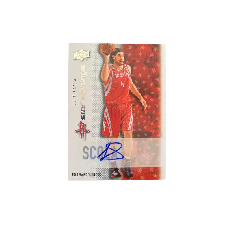 UPPER D.E.C.K UPPER D.E.C.K 2008 09 Upper Deck Luis Scola, Teka, Signature, Rocket Era Star Card, Card Condition Pass Sports Cards