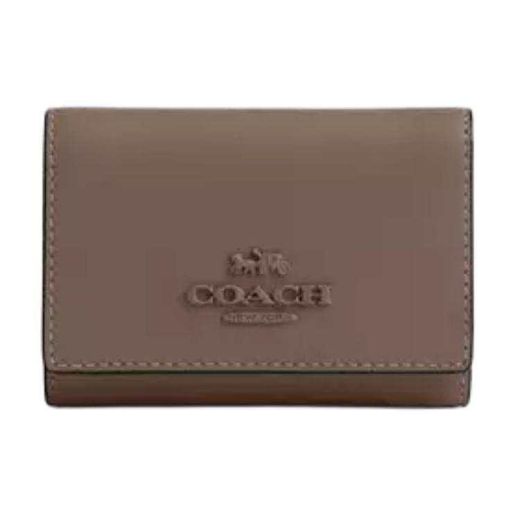COACH Micro Refined Calfskin Wallet Women's Dark Stone Color