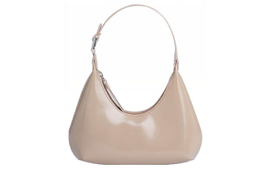 By Far Baby Amber Leather Handbag, Shoulder Bag Women's Khaki Gray