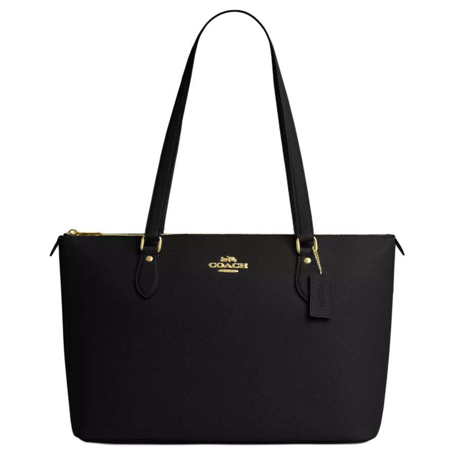 COACH Gallery Recycled Leather Tote Handbag, Shoulder Bag Large Women's Black