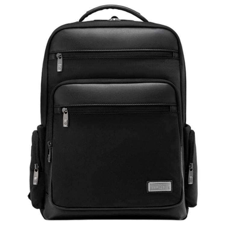 Samsonite SAMSONITE With Cow Leather Backpack Medium Men's Black