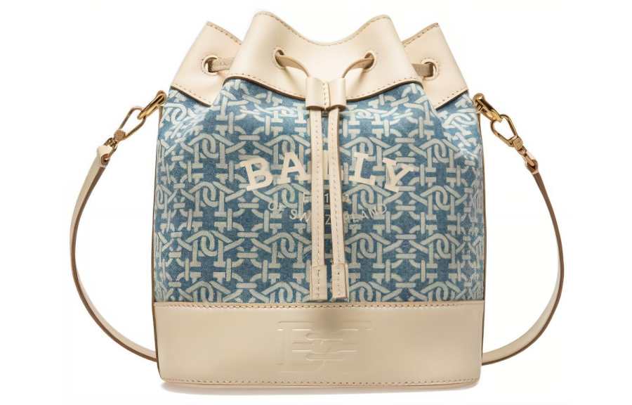 BALLY Cleoh Denim Bucket Bag, Shoulder Bag, Crossbody Bag Women's Denim Blue
