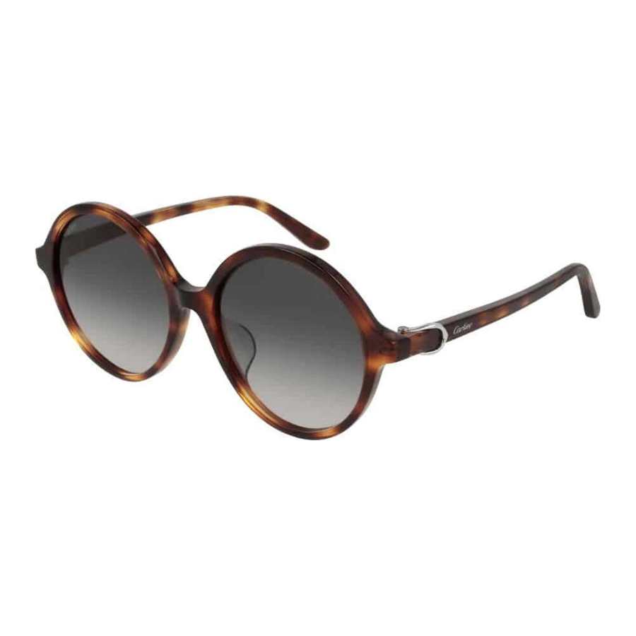 CARTIER Oval Sunglasses Women's Tortoiseshell