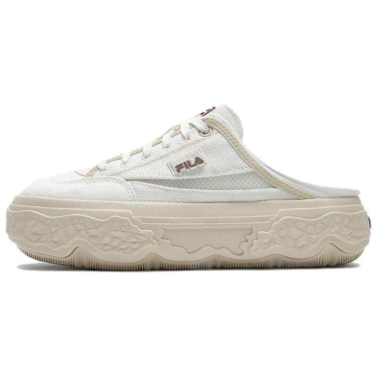 FILA ROCK Mules Wear resistant And Lightweight Low top Canvas Shoes Women's Micro White