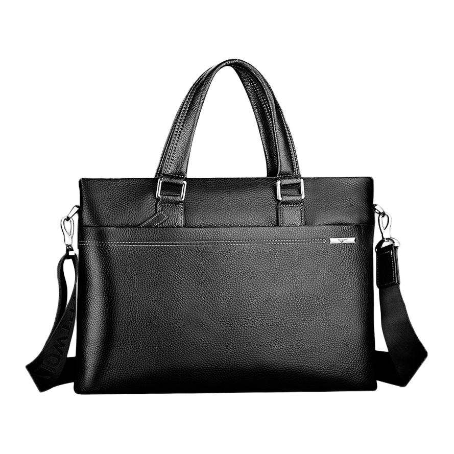SEPTWOLVES SEPTWOLVES Top Grain Cow Leather Briefcase Large Men's Black