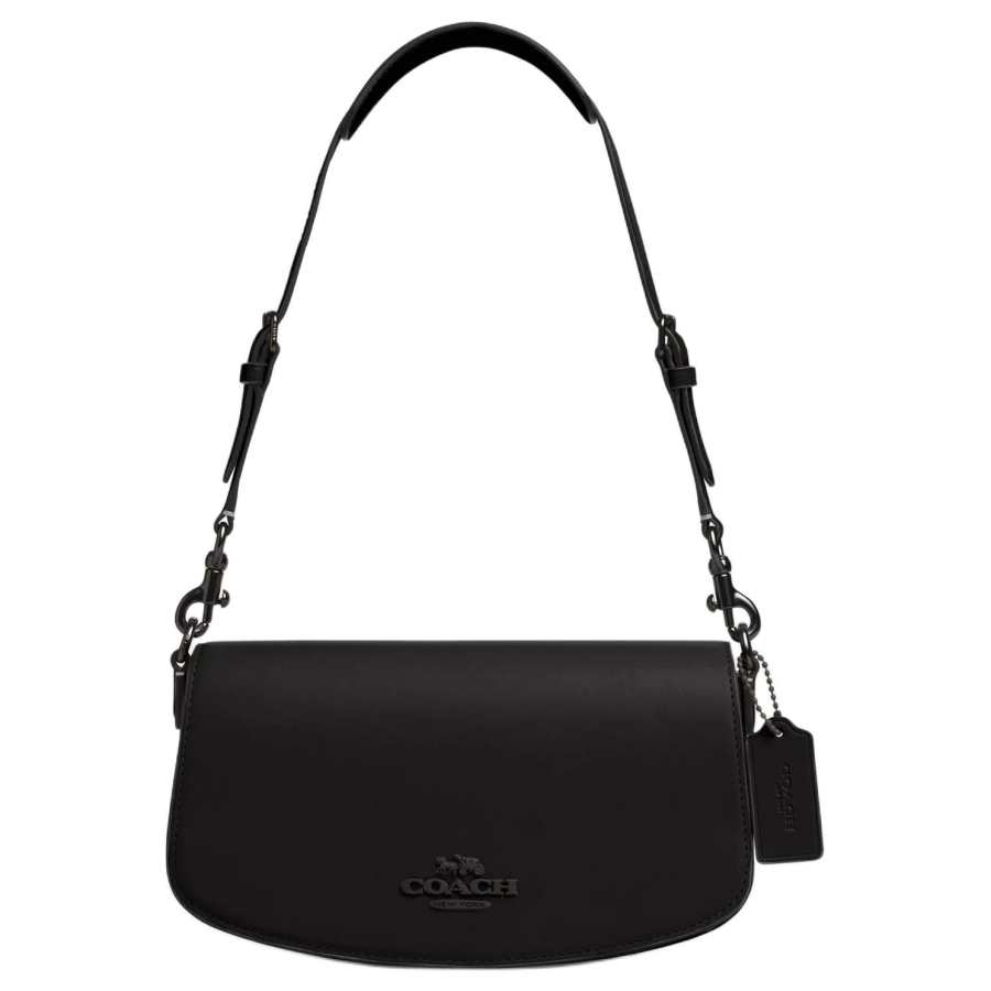 COACH Refined Calfskin Handbag, Shoulder Bag Medium Women's Black