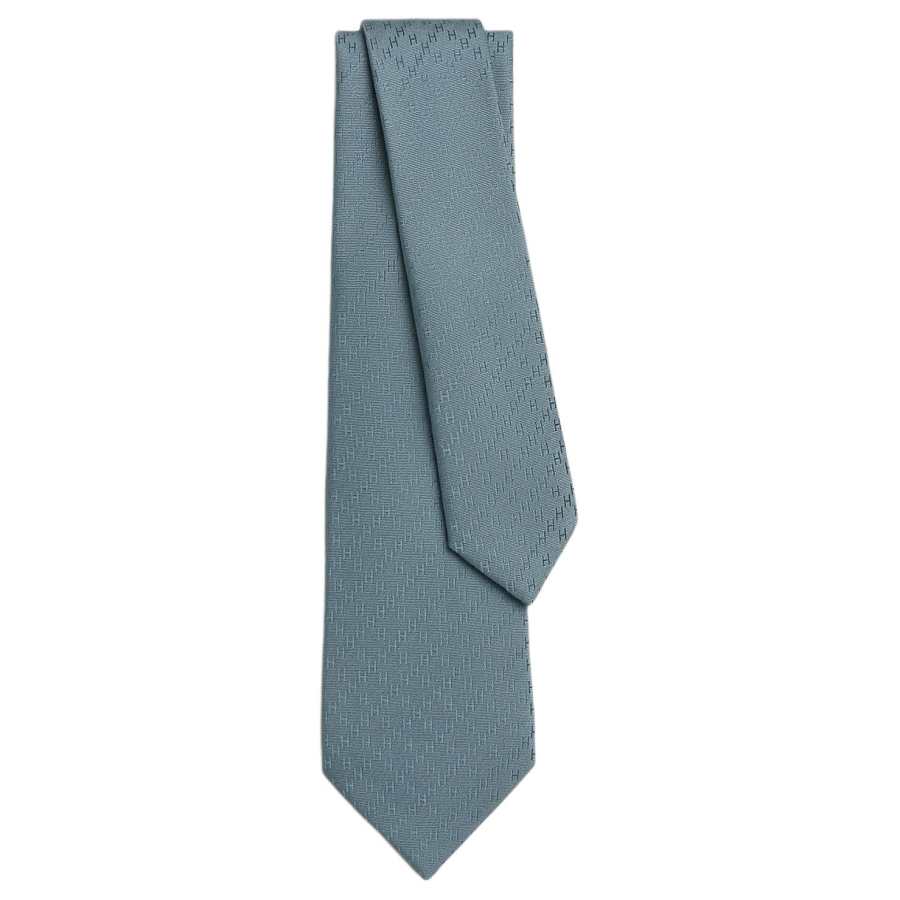 HERMES HERMES Mulberry Silk Ties Men's Gray