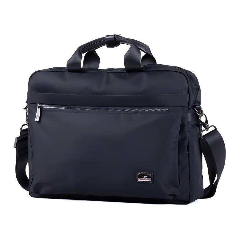 SEPTWOLVES Oxford Handbag, Shoulder Bag Medium Men's Black/Blue