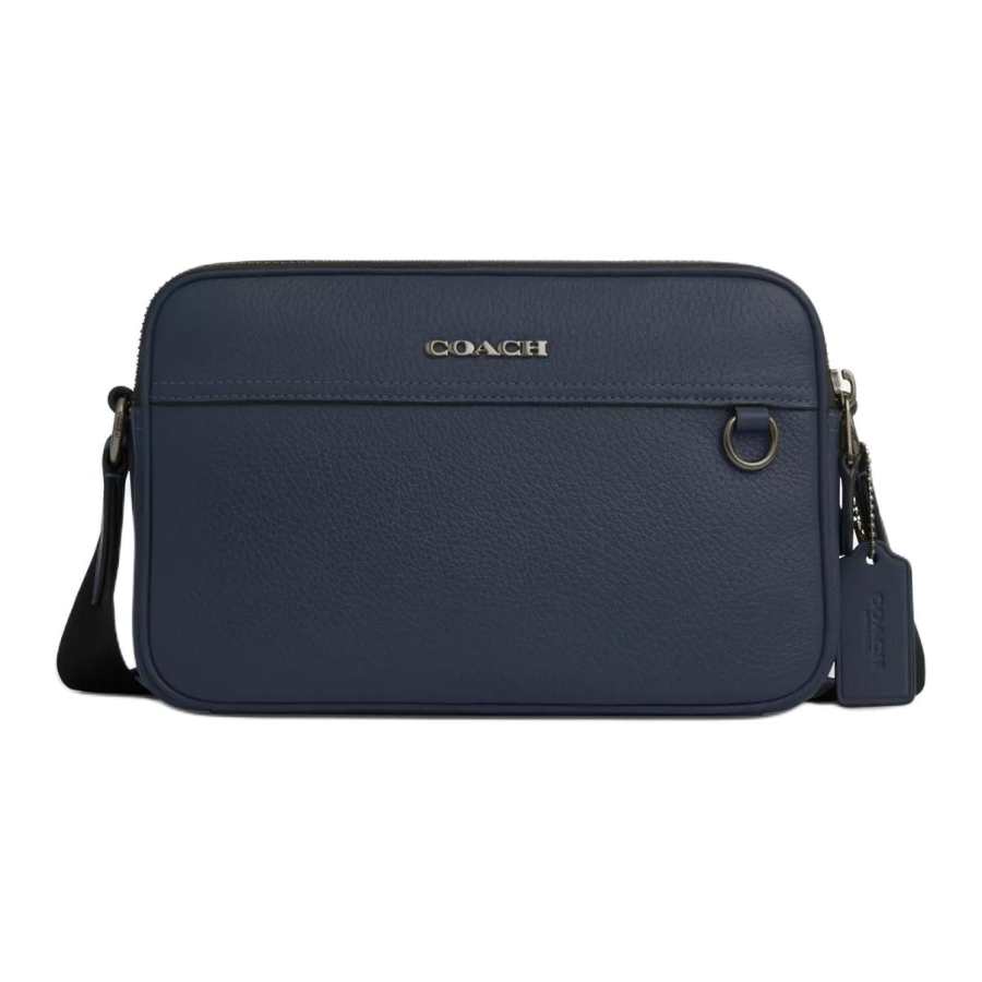COACH Graham Leather With Smooth Calfskin Leather Shoulder Bag, Crossbody Bag Medium Men's Denim Blue