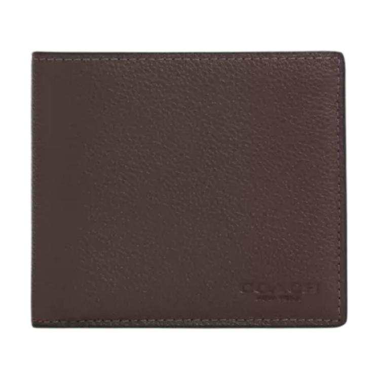 COACH COACH Smooth Calfskin Wallet Regular Men's Silver Maple