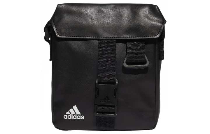 Adidas Adidas Essential Polyurethane Artificial Leather Shoulder Bag, Crossbody Bag Small Unisex Black