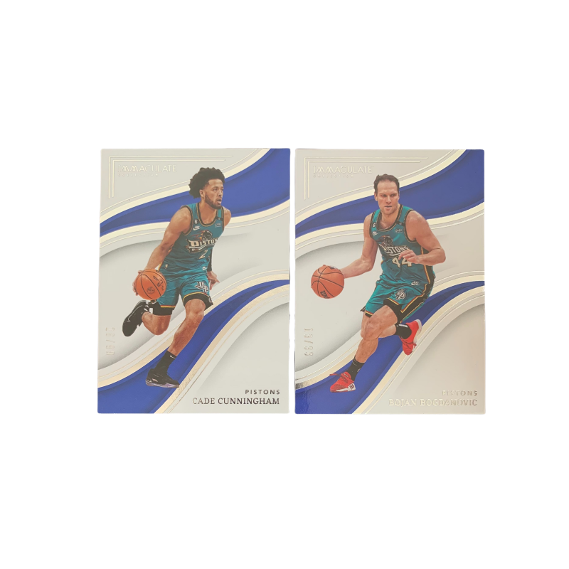 PANINI 2022 23 Imm Pistons, Bogdan 19/99+Cunningham 26/99, Total 2 Pcs, Basketball Card, Card Access Pass Sports Cards