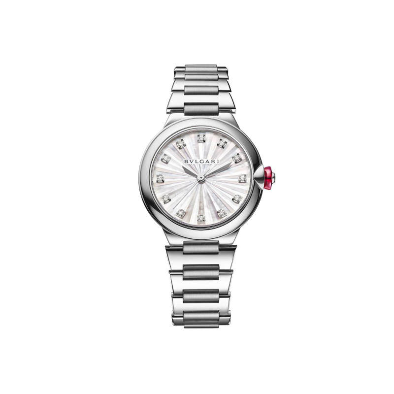 BVLGARI LVCEA Wrist Watches Automatic Mechanical Movement Stainless Steel Watchband 33mm White Dial Women's Watch