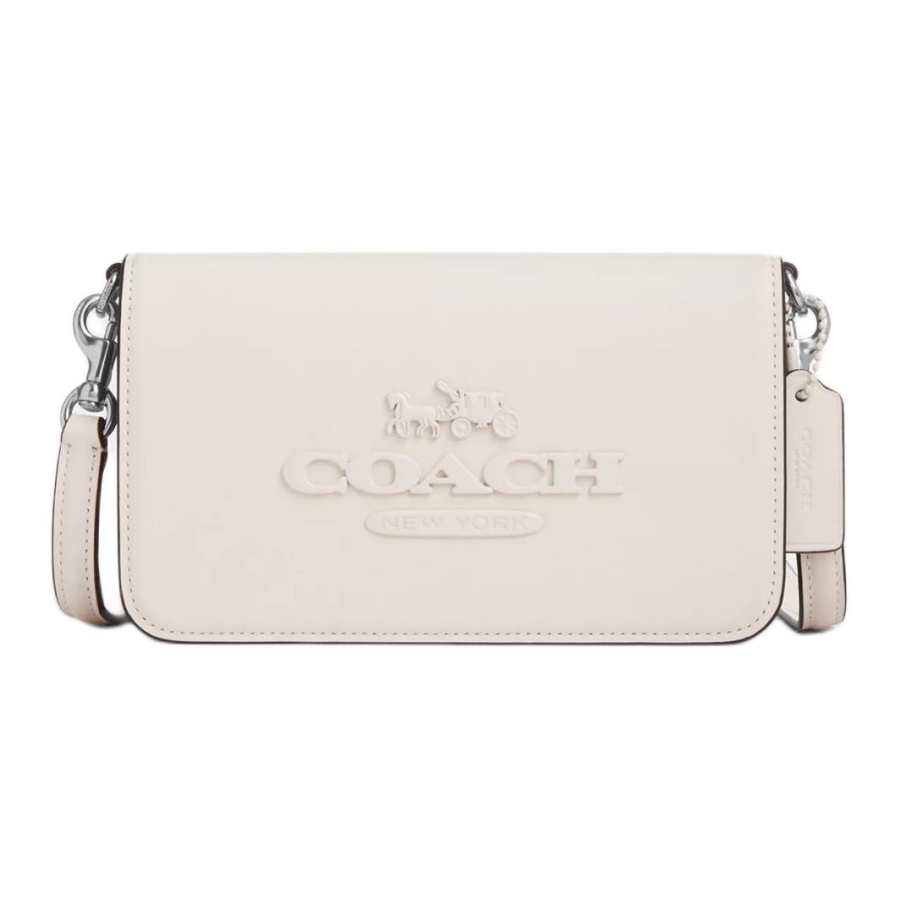 COACH Calfskin Crossbody Bag, Shoulder Bag Small Women's Silver Plain Band