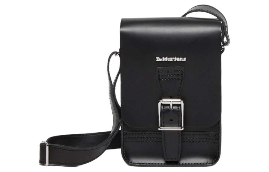 Dr.Martens Flap Closure Leather Crossbody Bags Regular Unisex Black