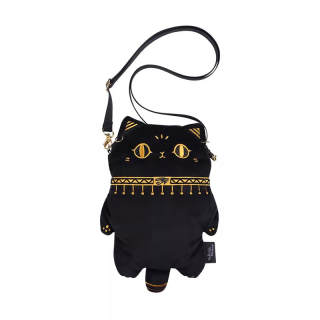 The British Museum Polyester Cell Phone Shoulder Bag Women's Black Yellow