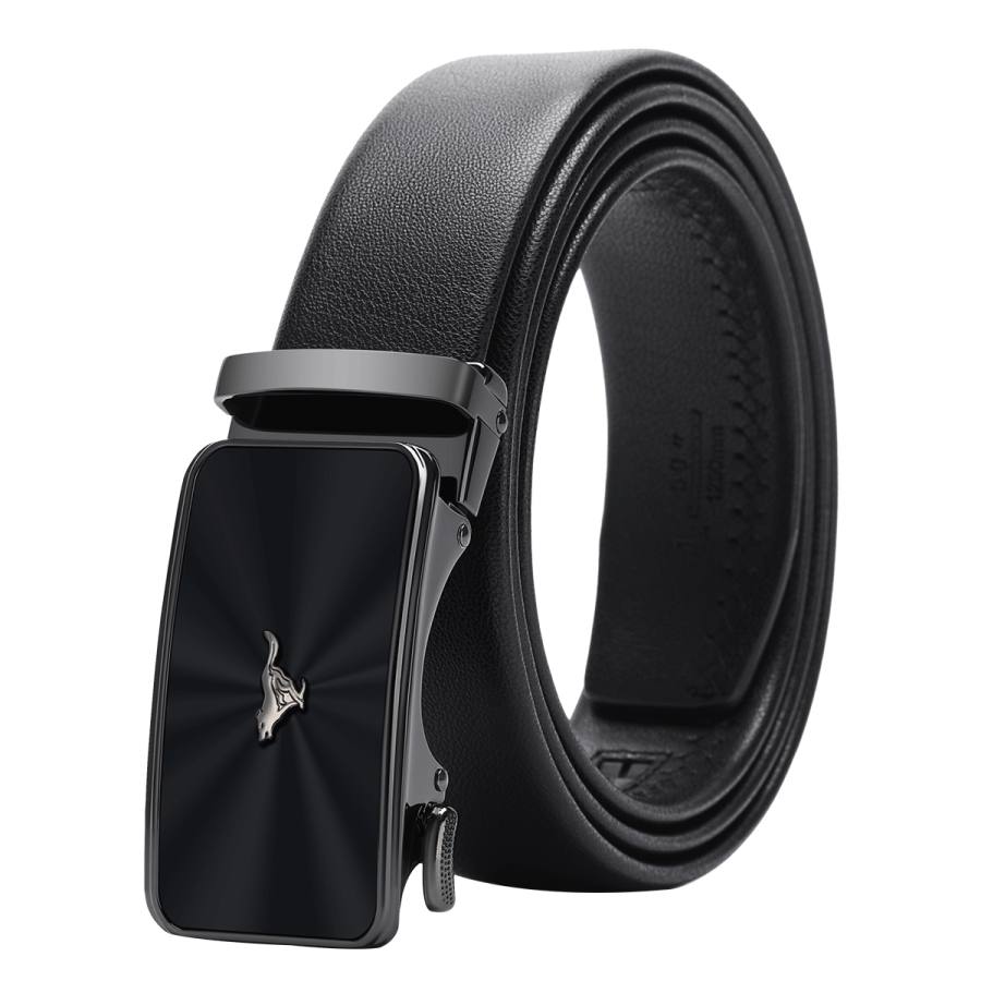 SEPTWOLVES SEPTWOLVES Automatic Buckle Elastic Pants Belt Leather Belts Men's Width 3.5cm
