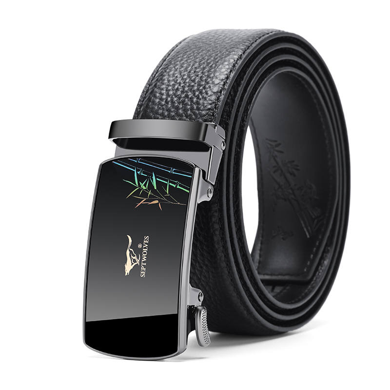 SEPTWOLVES SEPTWOLVES Genuine Cow Leather Belts Men's Width 3.5CM
