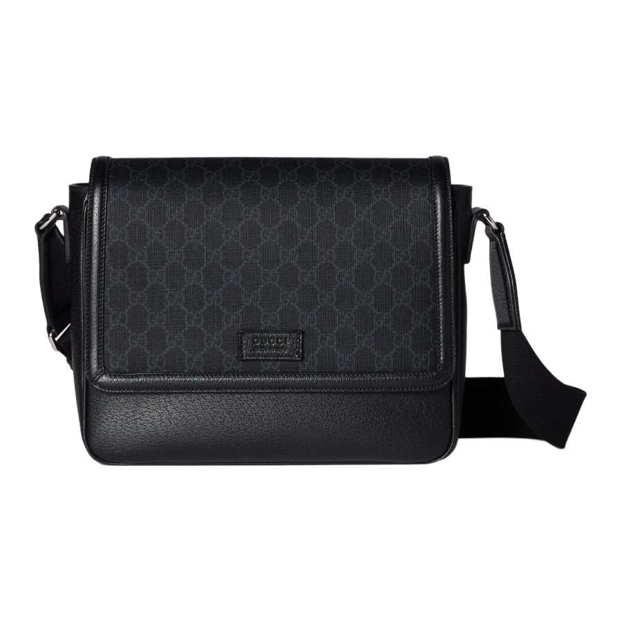 GUCCI Leather Shoulder Bag, Crossbody Bag Medium Men's Black