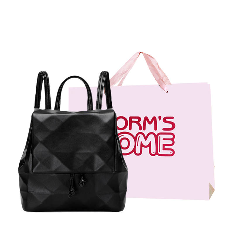 Worm's Home Pu Backpack Regular Women's Black/Ecru/Apricot