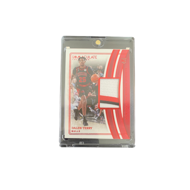 PANINI Dalen Terry 2022 23 Imm Bulls, Jersey Cut 09/25 Patch RC Card, Card Condition Pass Sports Cards 1 Pc