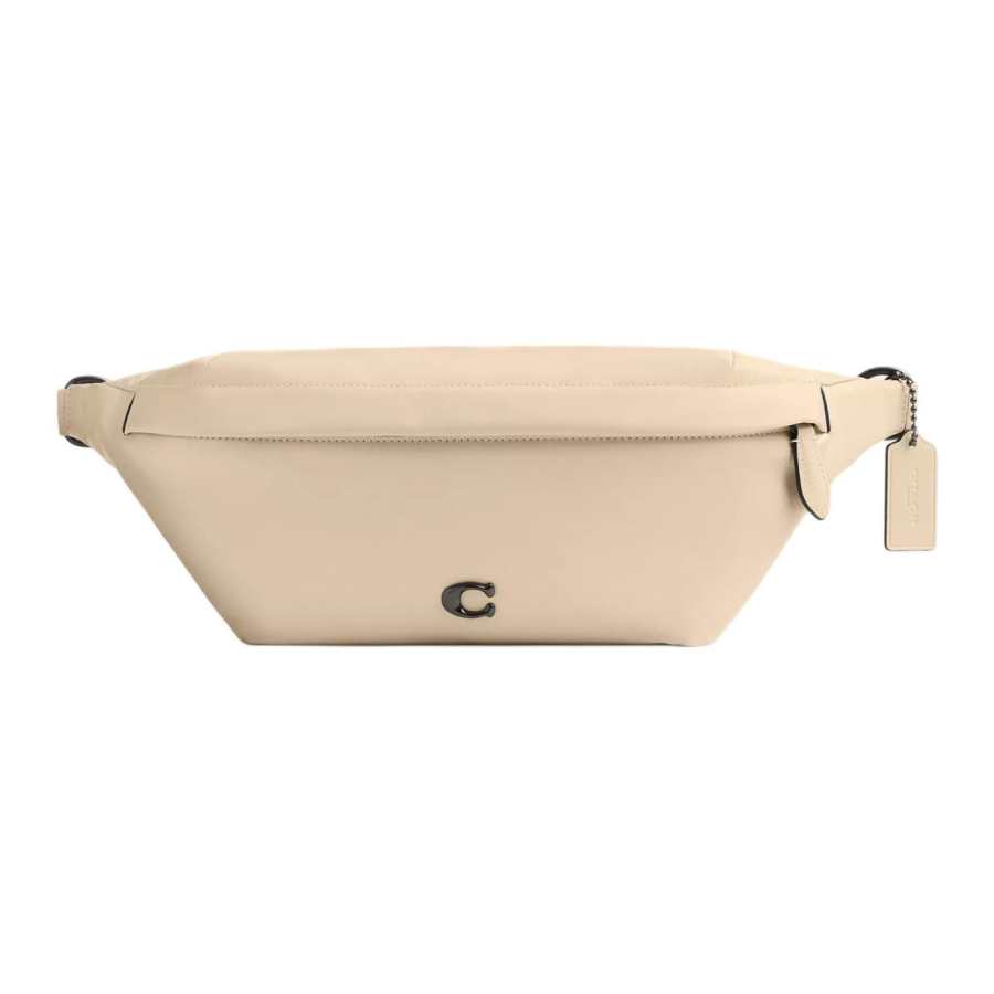 COACH Paperweight Leather Shoulder Bag, Crossbody Bag, Fanny Pack Large Men's Ivory