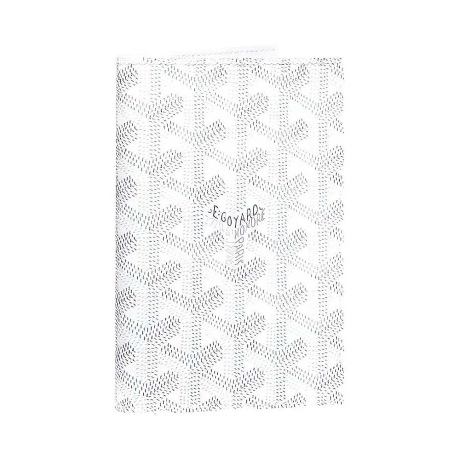 GOYARD Grenelle Canvas With Leather Card Holder Passport Holder Unisex White
