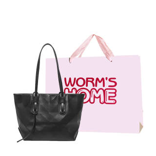 Worm's Home Pu Shoulder Bag Regular Women's Black/White/Light Green