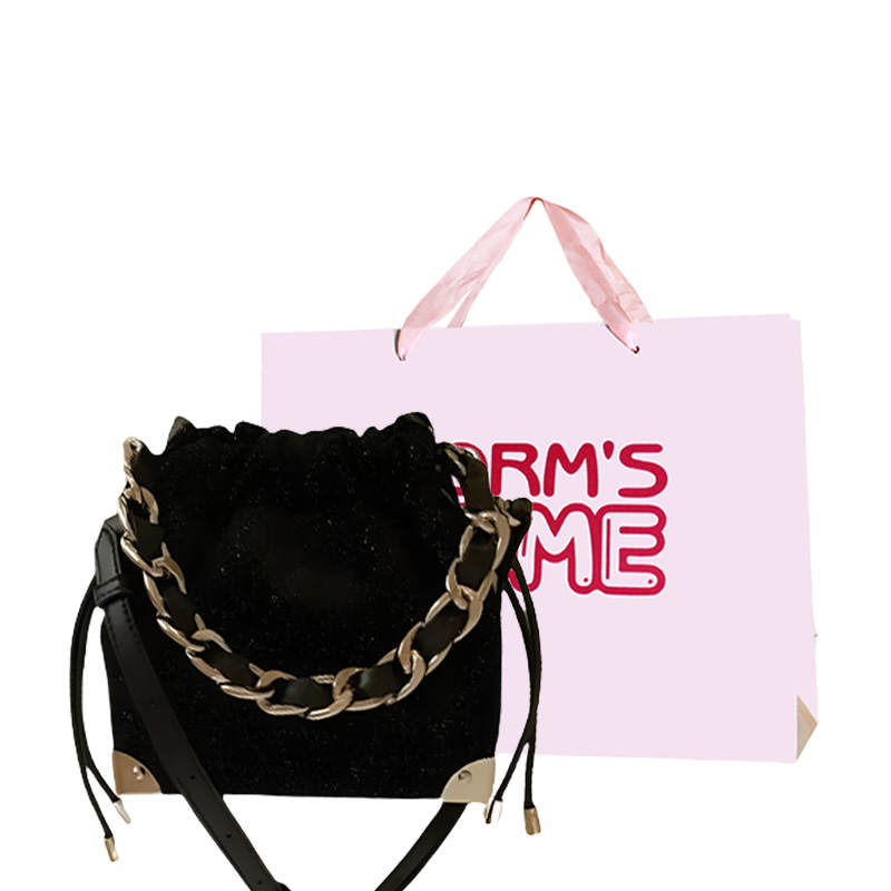 Worm's Home Pu Bucket Bag, Crossbody Bag, Handbag Regular Women's Black