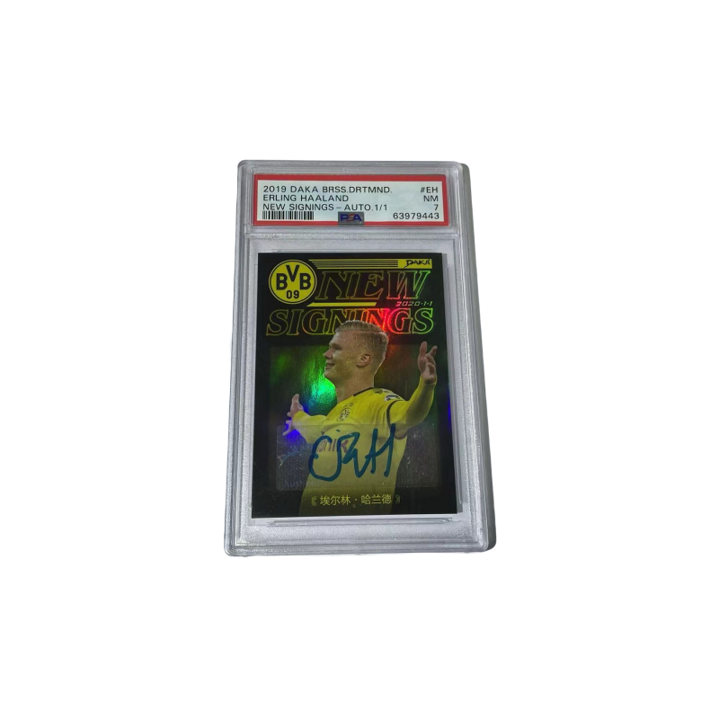 DAKA 2019 Dortmund, Haaland Rising Stars Signature 1/1 PSA7 Star Card Graded Cards 1 Pc