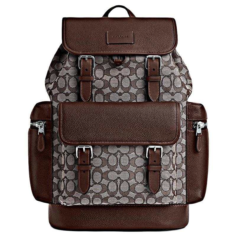 COACH COACH Sprint Leather Backpack Large Men's Brown Multicolor