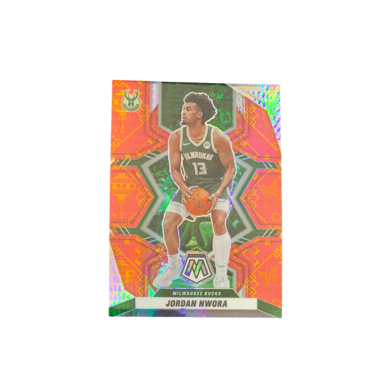 PANINI Nwora 2021 22 Panini Mosaic Bucks 5/8 Edition Chinese New Year Fold Envelope Fold Card Pass Sports Cards 1 Pc