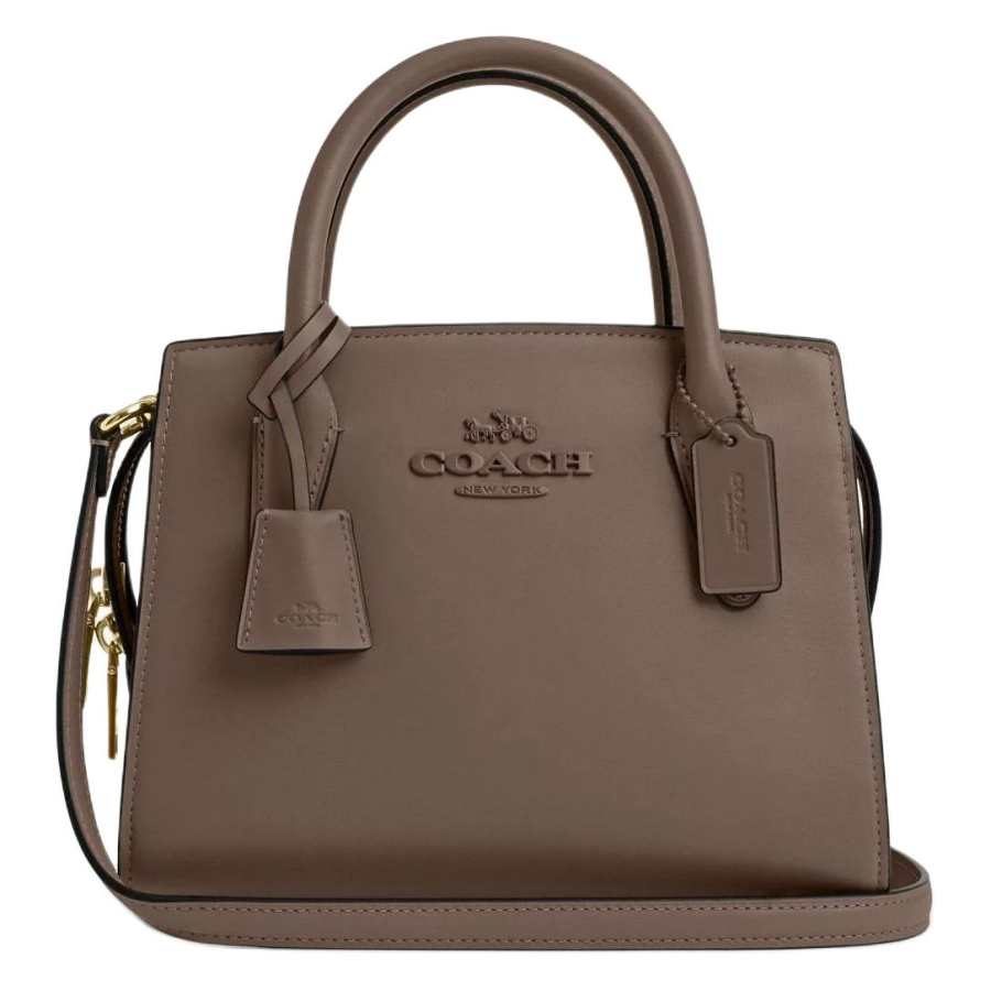 COACH ANDREA CARRYALL Refined Calfskin Shoulder Bag, Crossbody Bag, Handbag Small Women's Tan