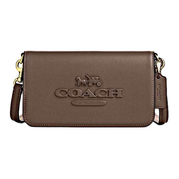 COACH Calfskin Crossbody Bag, Shoulder Bag Small Women's Tan