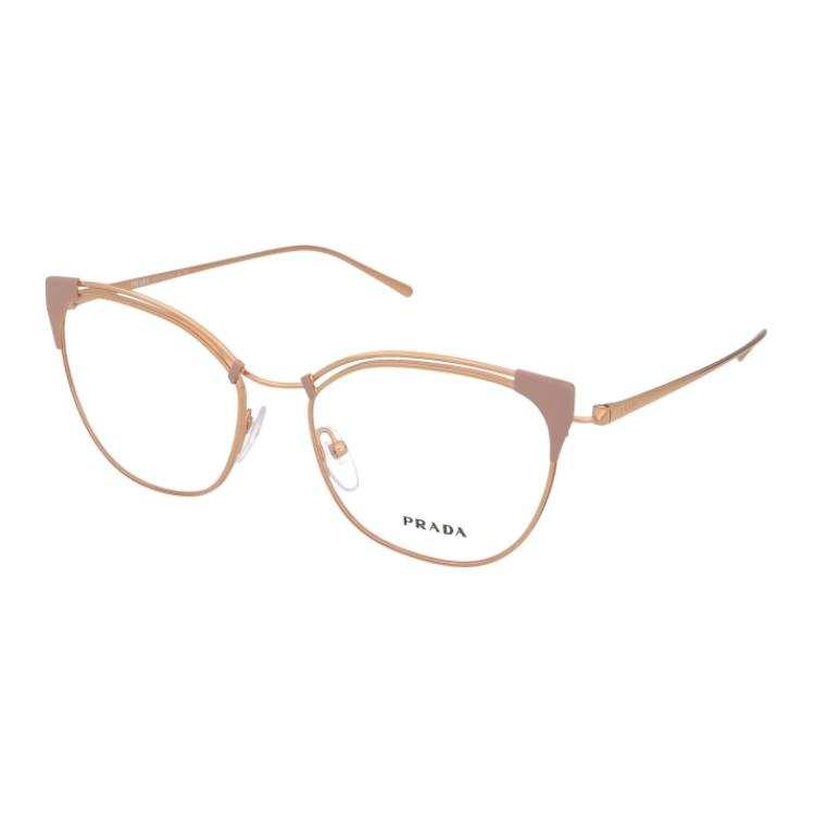 PRADA PRADA Cat Eye Eyeglass Frames Women's Gold