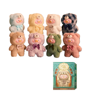 52TOYS LuLu Pig Vintage Teddy Toy Store Mystery Box Vinyl Plush Mystery Boxes Single Mystery Box/Full Box 6 Pcs