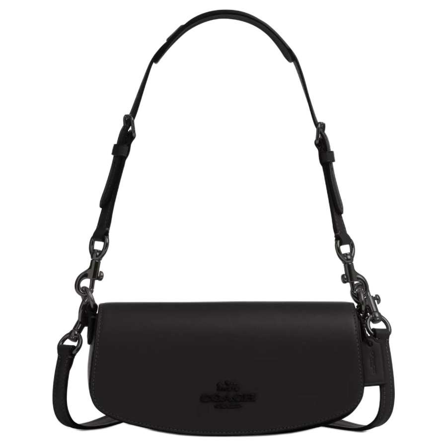 COACH Calfskin Shoulder Bag, Crossbody Bag, Handbag Small Women's Black