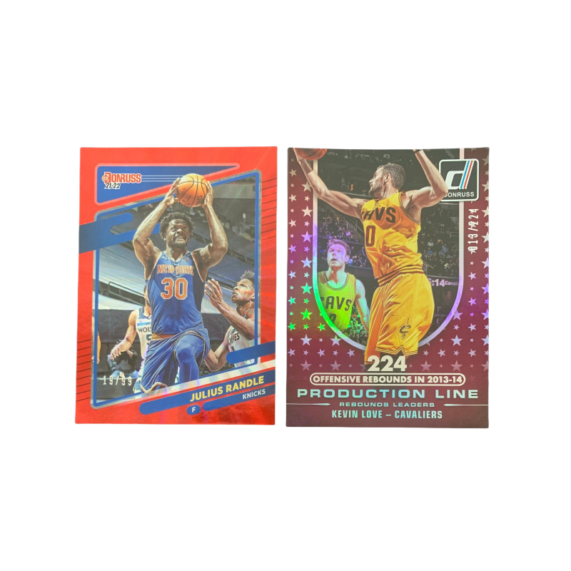 PANINI 2021 Durex, Julius Randle 19/99+2015 Kevin Love Stars Special Card, Card Access Pass Sports Cards 2 Pcs