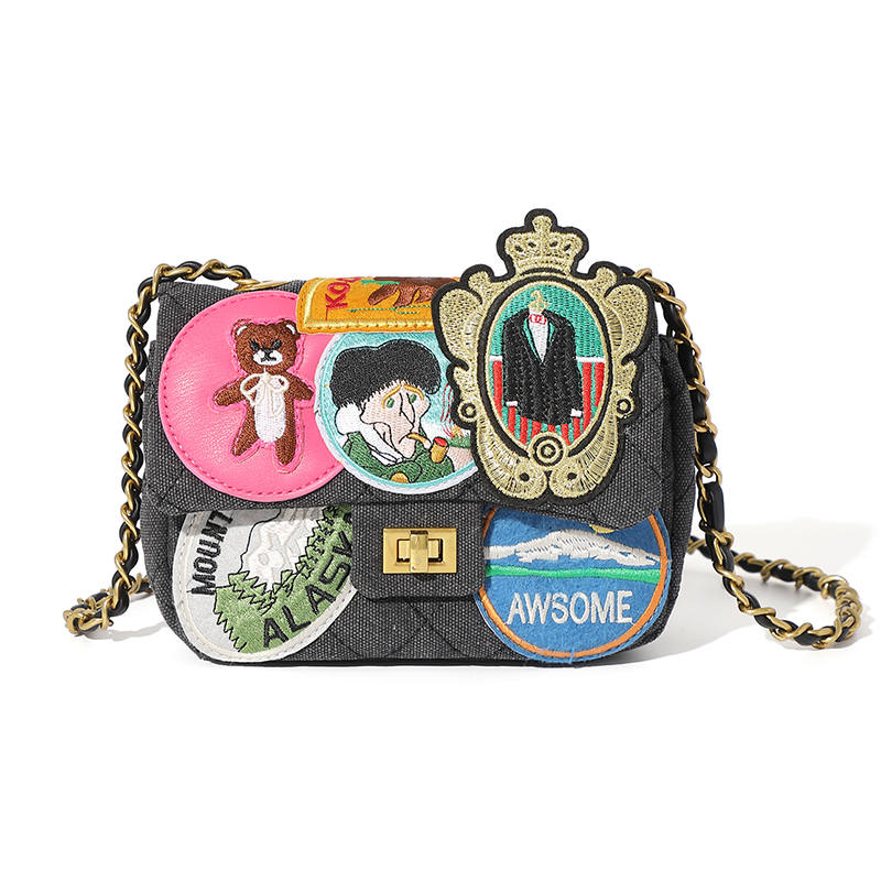 MASTER CANVAS Fabric Chain Bag, Canvas Bag, Crossbody Bag Small Unisex Multicolor