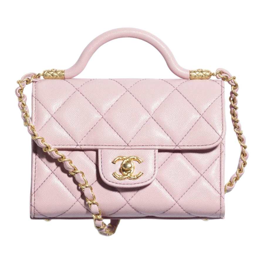 CHANEL Grain Cow Leather Material Vintage Gold Chain Flap Bag, Shoulder Bag, Crossbody Bag, Handbag Mini Women's