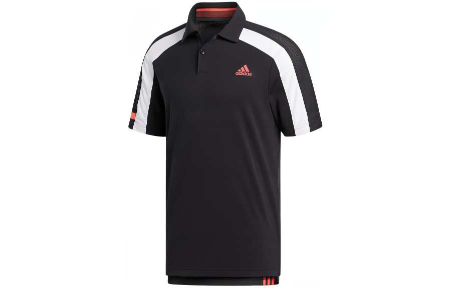 Adidas Adidas Polo Shirts Men's Black Polo Collar Moderate Straight Fit