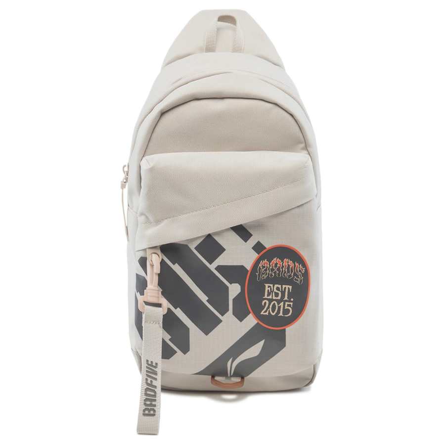 Li-Ning Li Ning Polyester Crossbody Bag, Shoulder Bag Regular Unisex Oat Gray