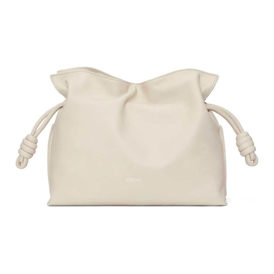 LOEWE Flamenco Cow Leather Shoulder Bag Clutch Medium Women's Sea Salt Color