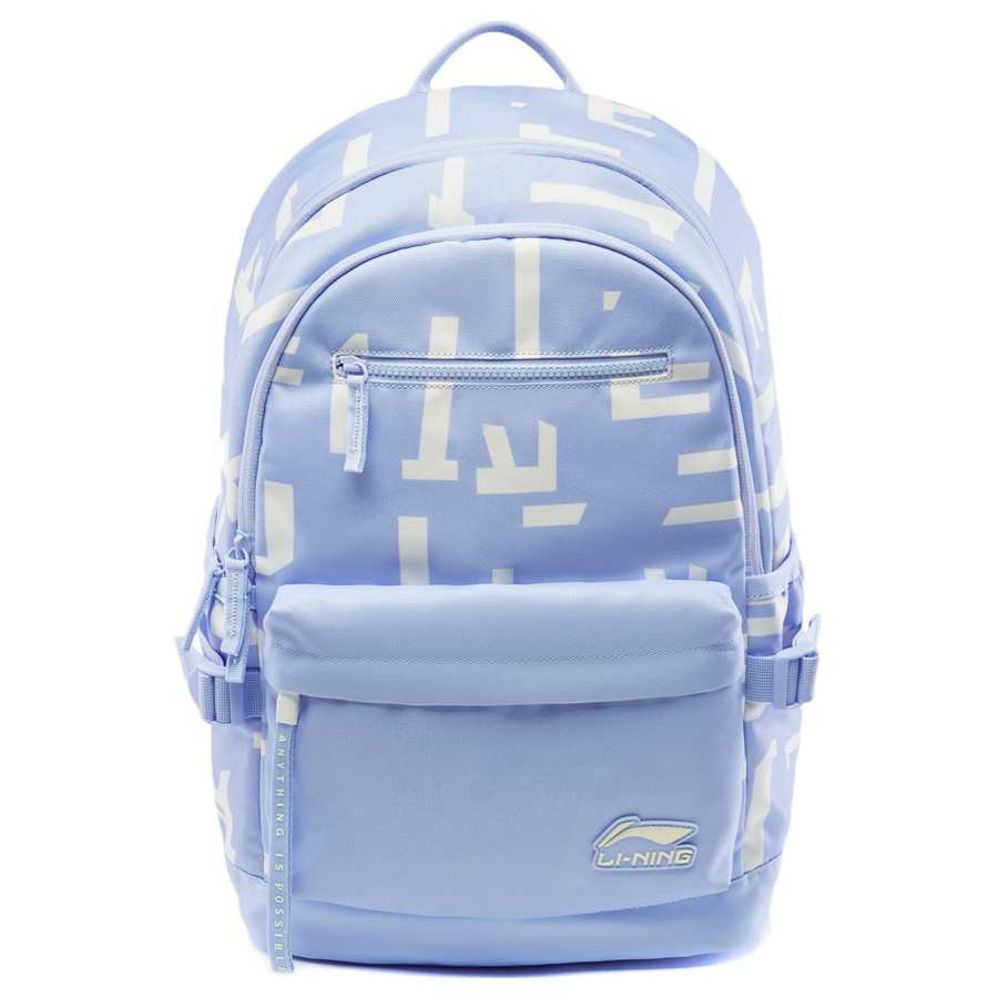 Li-Ning Li Ning Polyester Backpack Unisex Blue All Over Print