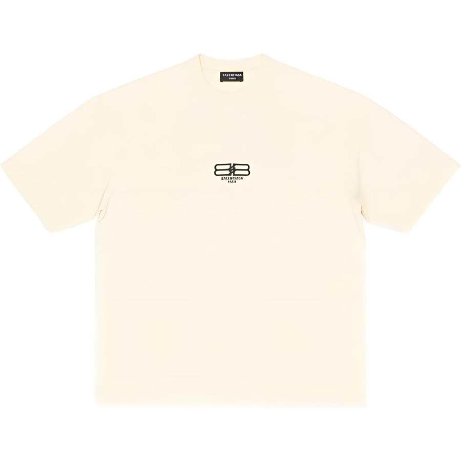 Balenciaga T Shirt Regular Fit Men's Light Beige