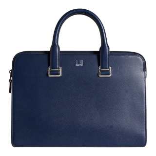 Dunhill Cow Leather Portable Briefcase Men's Marine Blue