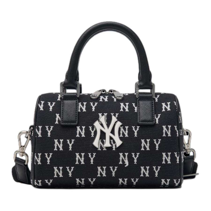 MLB New York Yankees Artificial Leather Boston Bag, Shoulder Bag, Crossbody Bag, Handbag Regular Unisex Black