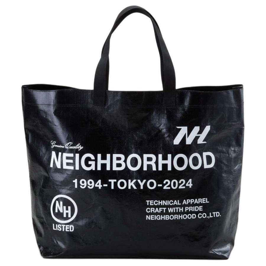 NEIGHBORHOOD Polyethylene Tote Bag, Shopping Bag, Shoulder Bag, Handbag Regular Unisex Black