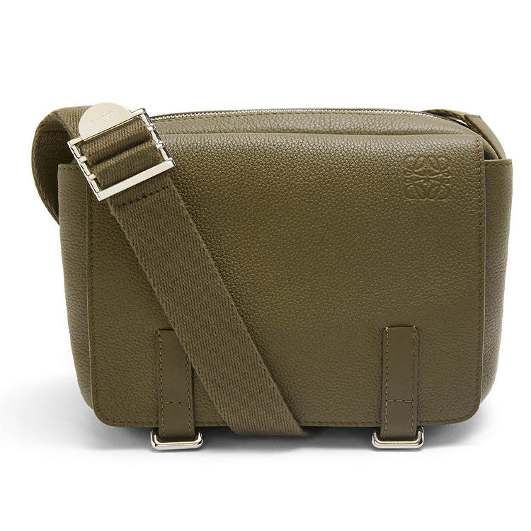 LOEWE Military Messenger Bag In Soft Grained Calfskin Xs Military Green